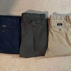 3 pairs Men’s Banana Republic Slim Lived-In Chinos - Dark Navy, Olive & Khaki